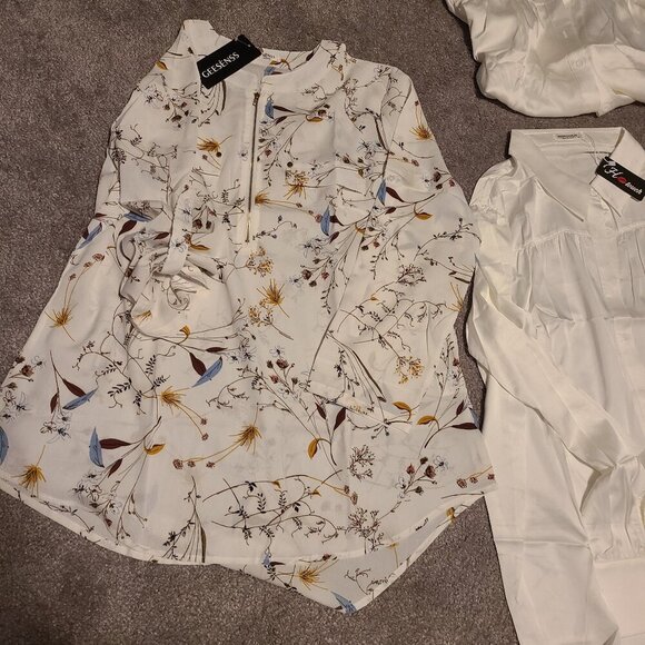 NWT 3 blouses - 2 white (identical) and one flowery - Picture 4 of 5